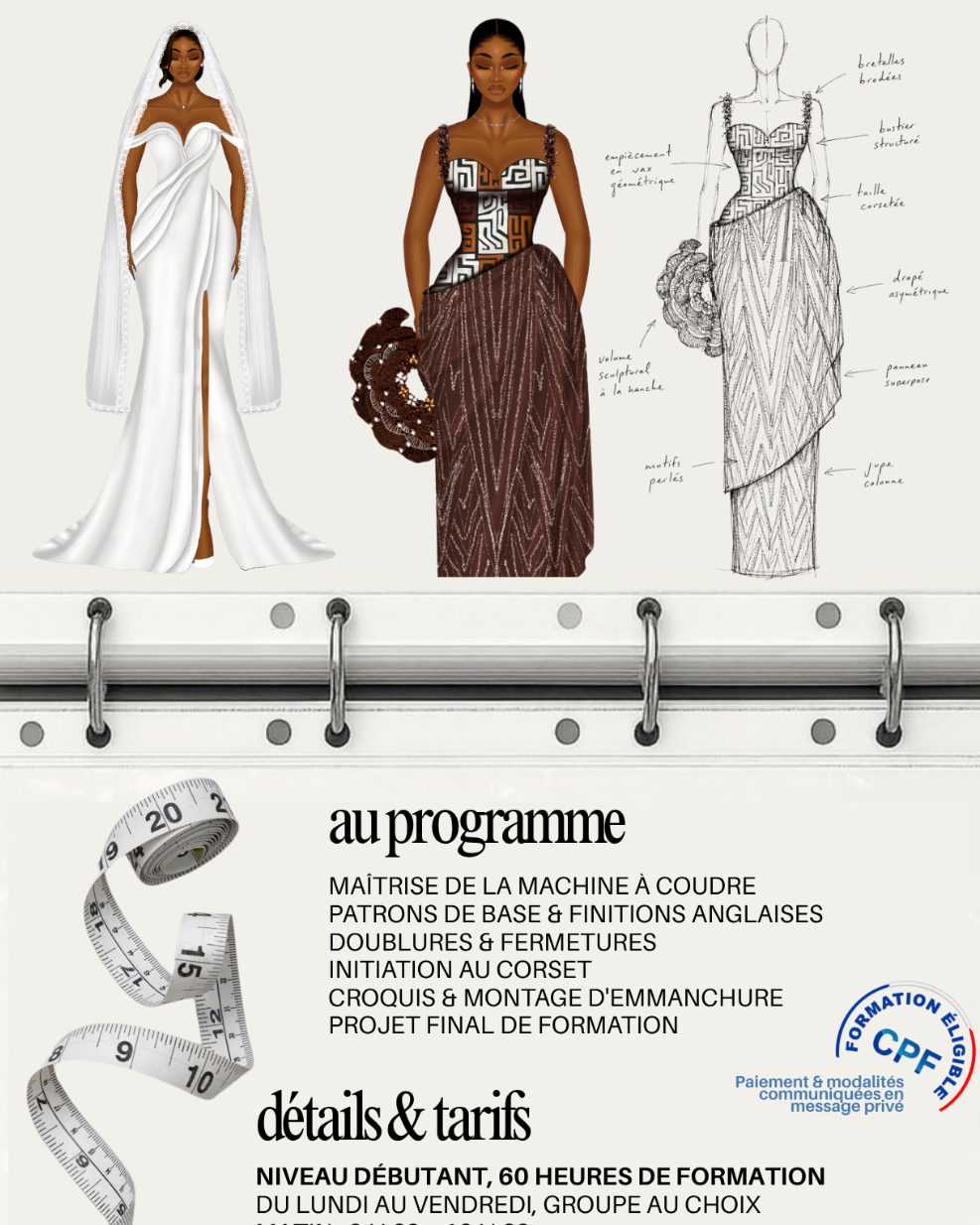 Acompte inscription cours de couture.